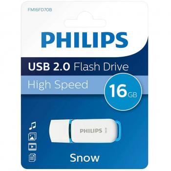 Philips Usb 2.0 Palillo De 16Gb, Nieve Edición, Blanco, Azul