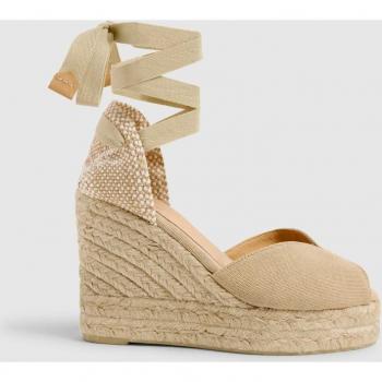 Castañer BILINA/8ED/002 Alpargatas de cuña de mujer beige de algodón orgánico
