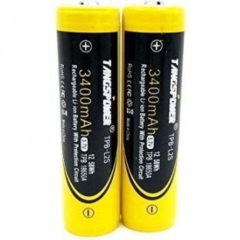 2pcs Tangspower 3.7 voltios 18650 3400 mAh Batería recargable del Li-ion con la PCB para la linterna del LED, los faros, la lámpara ligera de la búsqueda, el etc, Capacidad verdadera 3400mah