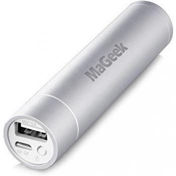 MaGeek® Atom1 3350 mAh mini Batería Externa de Aluminio con Forma de Lápiz Labial Cargador Portátil Con tecnología UniCharge para iPhone, iPad and Samsung Galaxy y más