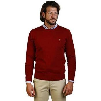 THE TIME OF BOCHA Jersey Hombre Cuello Caja JI1JCAJA-Burdeos Talla XXL