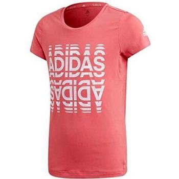 adidas Yg TR Font tee Camiseta, Unisex niños, rosrea/Blanco, 152