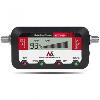 Maclean MCTV-884 Buscador medidor de señal de satélite con Pantalla Digital 25cm FF LCD