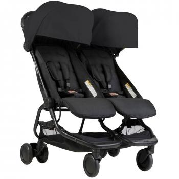 Mountain buggy Nano Duo v1 de gemelos, carrito – Black Negro