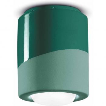 Lámpara de Techo Cilíndrica Verde Ø 12,5 cm Ferroluce PI
