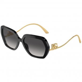 Dolce & Gabbana DG4468B 501/8G Women's Geometric Sunglasses - Black/Gray Shaded, Size 58