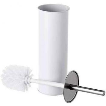Escobilla de baño Blanca de Metal y Polipropileno contemporánea, de ø 9x38 cm - LOLAhome
