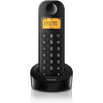 Philips D1201 - Teléfono fijo digital, negro