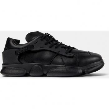 CAMPER Karst - Men's Black Sneakers in size 39 with Smooth Leather/Cotton Fabric