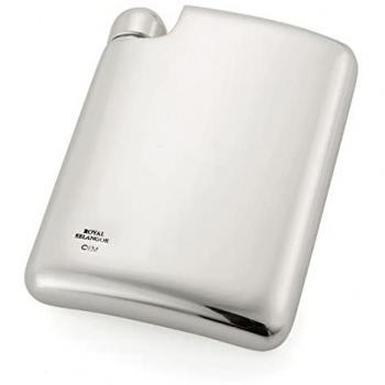 Engravable Royal Selangor Contemporary Pewter Hip Flask Gift Set with Wooden Box