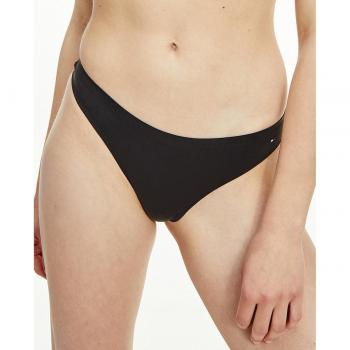 Tanga Ultra Soft negro con detalles distintivos de Tommy Hilfiger