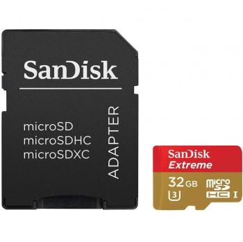 SanDisk Extreme Tarjeta de Memoria microSDHC de 32 GB para cámaras de Deportes de acción hasta 90 MB/s, Clase 10 y U3