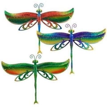 SIGRIS - Aplique de Pared x3 Libelula Mosaico Metal 45 cm - 62667SG