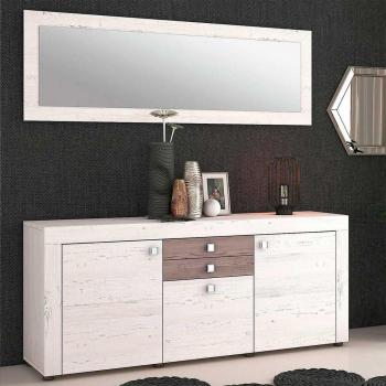 Aparador Julieta 3 puertas + 2 cajones Andersen/Gris 71x167x40 cm