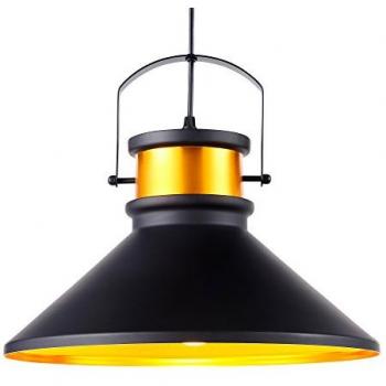 Lámpara LED de Techo Colgante Moderna Negra y Oro Rosa - Teamson Home VN-L00036-EU
