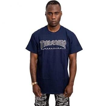 Thrasher Unisex Short Sleeve Crew Neck T-Shirt - Navy/Black, Size S