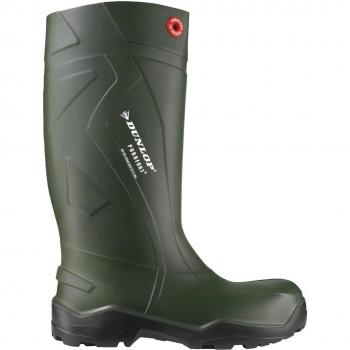 Dunlop Purofort+ Full Safety Wellington Boots - Unisex - Green - Size UK 14
