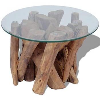 vidaXL Mesa de centro teca sólida 60 cm
