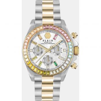 Philipp Plein Nobile Lady Rainbow Chrono Watch, Gray female, ONE SIZE, Stainless Steel