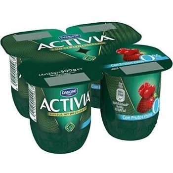 Activia con Frutos Rojos 0% M.G. 4x120 g
