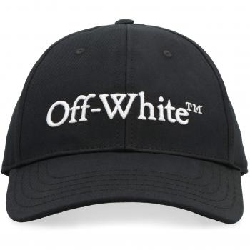 Off-White Men's Black Cotton Logo Baseball Cap - Size Medium