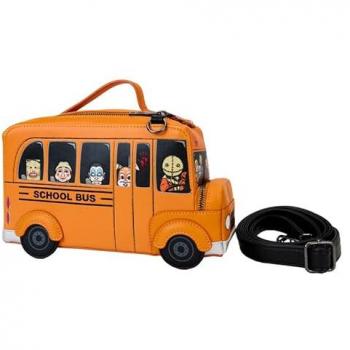 Bolso bandolera Loungefly Trick 'r Treat Motivo autobús escolar de cuero vegano con correa ajustable