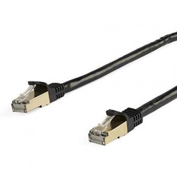 StarTech.com Cable de 10m de Red Ethernet CAT6a Negro con Conectores RJ45 sin Enganches STP con Alambre de Cobre