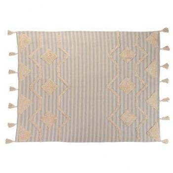 Manta de Algodón Tejida a Mano 125x150 cm Suave y Duradera para Confort y Estilo