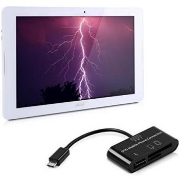 kwmobile 3en1 tarjeta micro adaptador USB OTG Reader para Acer Iconia One 10