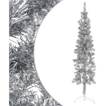 vidaXL Slim Artificial Half Christmas Tree with Stand Silver 120 cm