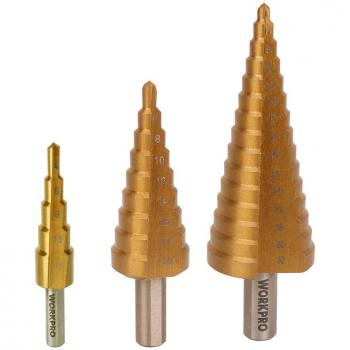 Broca escalonada HSS4241 - Juego de 3 piezas WORKPRO