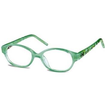 Oval Montura Completa Plástico Verdes Gafas Recetadas para Niños - Gafas Anti-Azules - SmartBuy para Niños