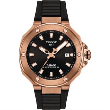 Tissot T-Race Powermatic 80 Automatic Men's Watch - Rose Gold, 41mm, 10ATM