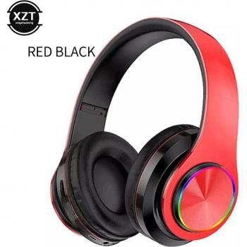 Auriculares Bluetooth 5.0 Plegables con Luz LED, Micrófono, Soporte para Tarjeta TF, Conexión AUX 3.5mm y FM Estéreo Inalámbricos