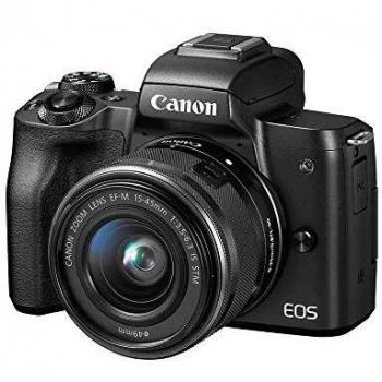 EOS M50 24.2MP 4K Mirrorless Compact System Camera Body with EF-M 15-45mm f/3.5-6.3 IS STM Lens - Black