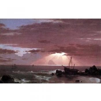 The wreck by Frederick Edwin Church canvas art print, 35.29 X 22.69 by Giclee Canvas Prints