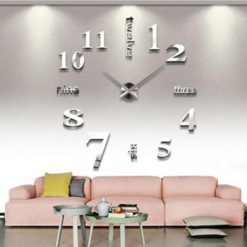 Soledi Reloj de Pared con Números Adhesivos 3D DIY Bricolaje Decoración Adorno