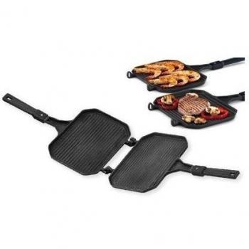 Ilsa 650 Grill-Sandwichera Antiadherente, Negro