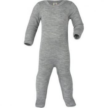 Mono de dormir Engel gris claro melange 86/92, lana y seda