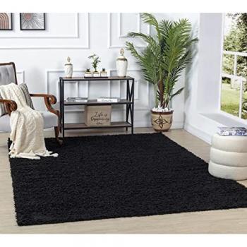 Alfombra de Pasillo Shaggy Moderna a Pelo Largo Unicolor Gris 80 x 220 cm