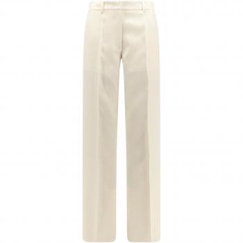 Valentino Women's Toile Iconographe Wool And Silk Blend Trousers in White | Size 42 | 4B3RB4M78G5A03