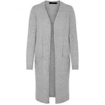 Vero Moda Vmdoffy LS Long Open Cardigan Noos Chaqueta Punto, Gris