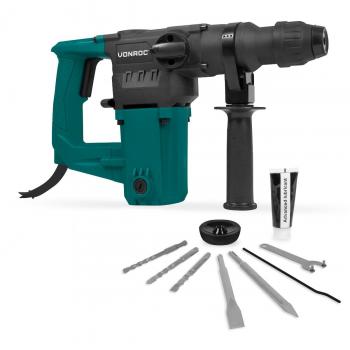 Martillo perforador 1050W - 4,5 Julios - SDS plus - 3 funciones - Incluye brocas y cinceles