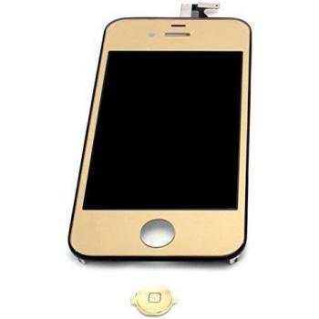 Pant. Tactil + LCD Espejo Oro iPhone 4