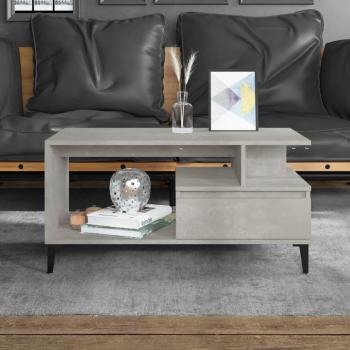 Mesa de centro madera contrachapada 90x49x45 cm Blanco, Negro, Blanco brillante, Gris hormigón - Mesita de Salón o Comedor o Auxiliar Mesa de Café