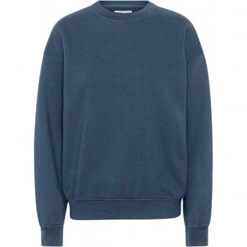 Sudadera Oversize Orgánica Colorida Cuello Redondo Azul Petróleo