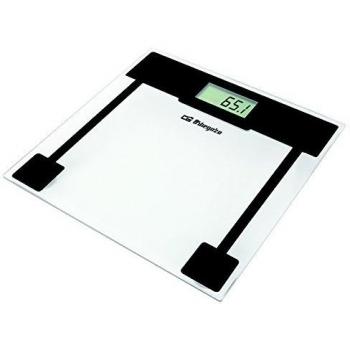 Orbegozo PB 2210 - Báscula de baño, superficie de cristal templado, activación mediante el tacto, pantalla LCD, capacidad máx. 150 kg, indicador de sobrecarga, funciona a pilas