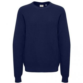 Solid Insignia Blue Regular Fit Pullover for Men - Size XL