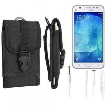 bolsa del cinturón / funda para Samsung Galaxy J5, negro + Auriculares | caja del teléfono cubierta protectora bolso - K-S-Trade