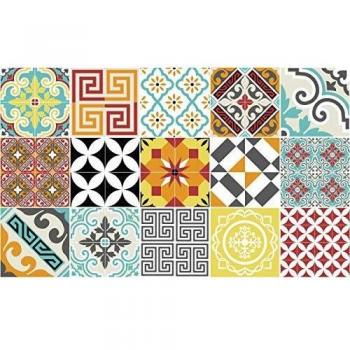 Ambiance-Live Col-Ros-tilesBrightMix_15x15cm Pegatinas de Pared, Vinilo, Multicolores, 24 Unidades
